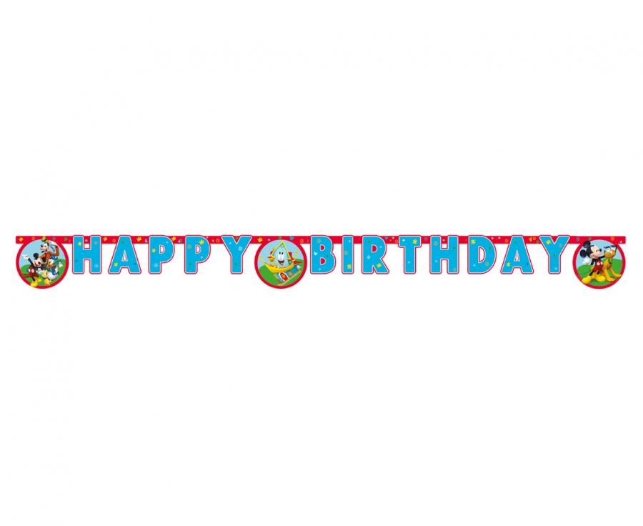 Party nápis "Mickey Rock The House" Happy Birthday 200 cm