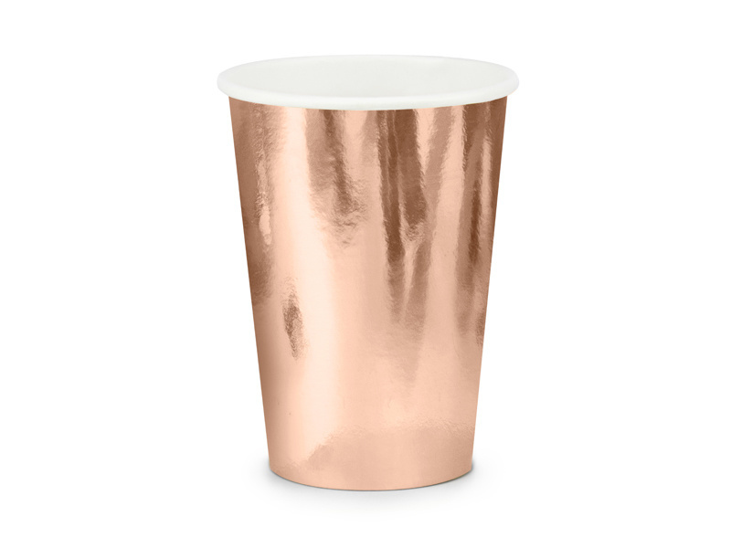 Papírové kelímky metalické rose gold 6 ks
