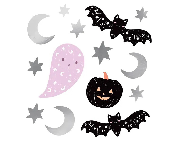 Halloweenské dekorační samolepky - 56 ks