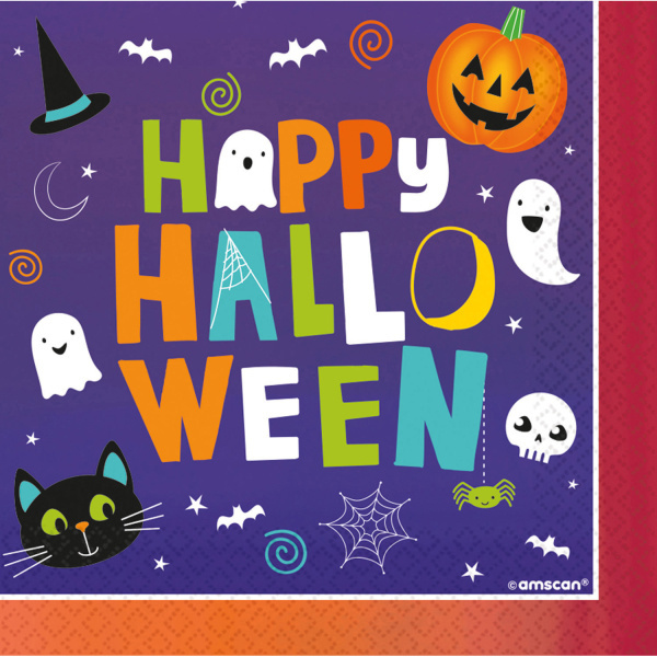 Papírové party ubrousky Halloween Friends 33x33cm, 16 ks