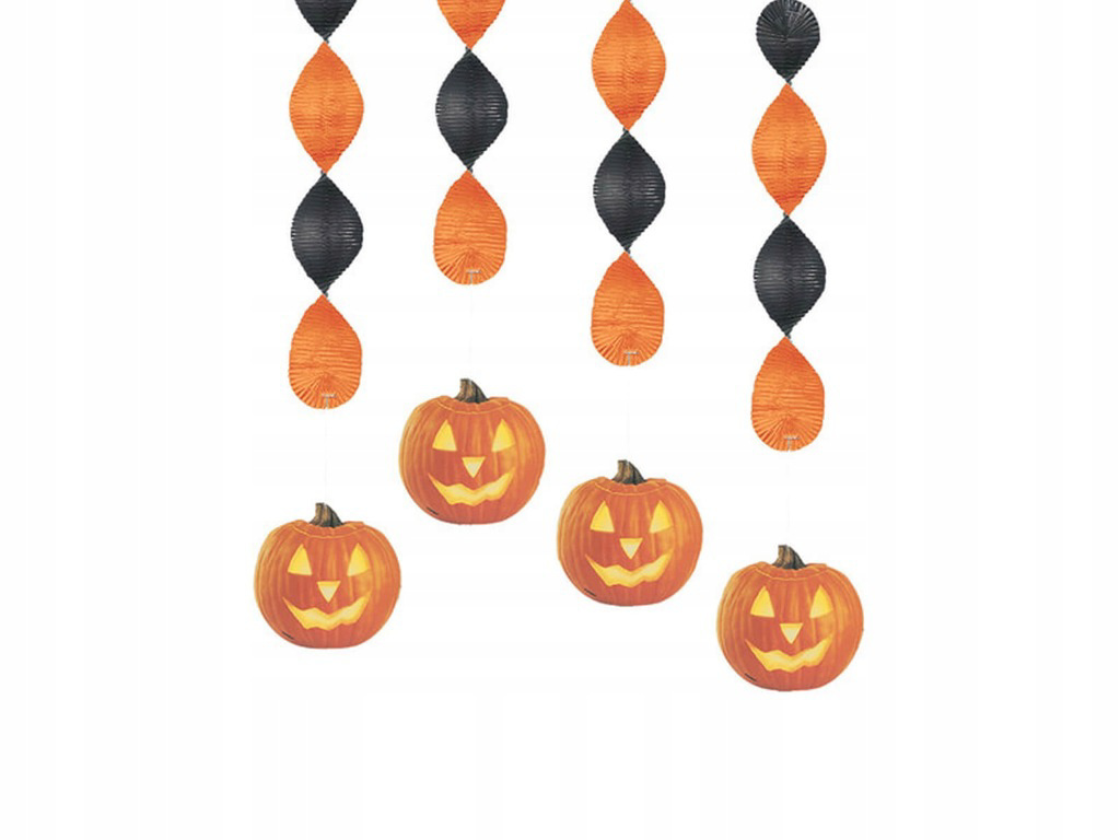 Závěsná Halloweenská dekorace - dýně, 4 ks