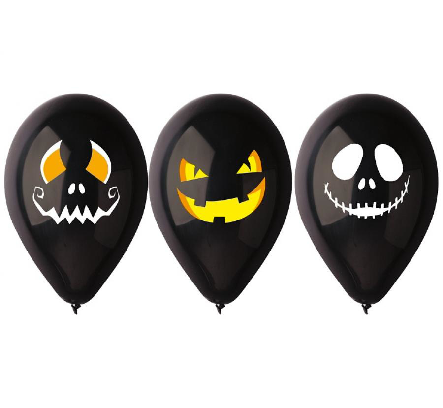 Balonek s potiskem Halloweenský úsměv 30 cm - 3 ks