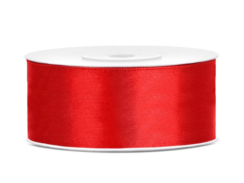 Saténová stuha červená 25 mm x 25 m
