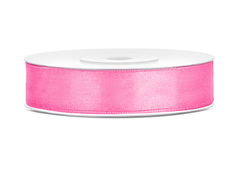 Saténová stuha růžová 12 mm x 25 m